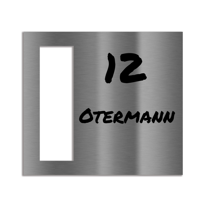 Dekorschild für "Eufy E340"aus V2A Edelstahl - 18 x 20 cm  oder 22 X 10 cm- Weiß / Anthrazit pulverbeschichtet oder Edelstahl gebürstet