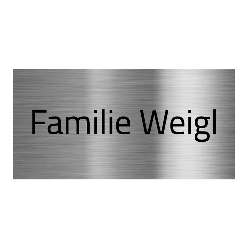 V2A Edelstahlschild in verschiedenen Größen, individuell personalisierbar.