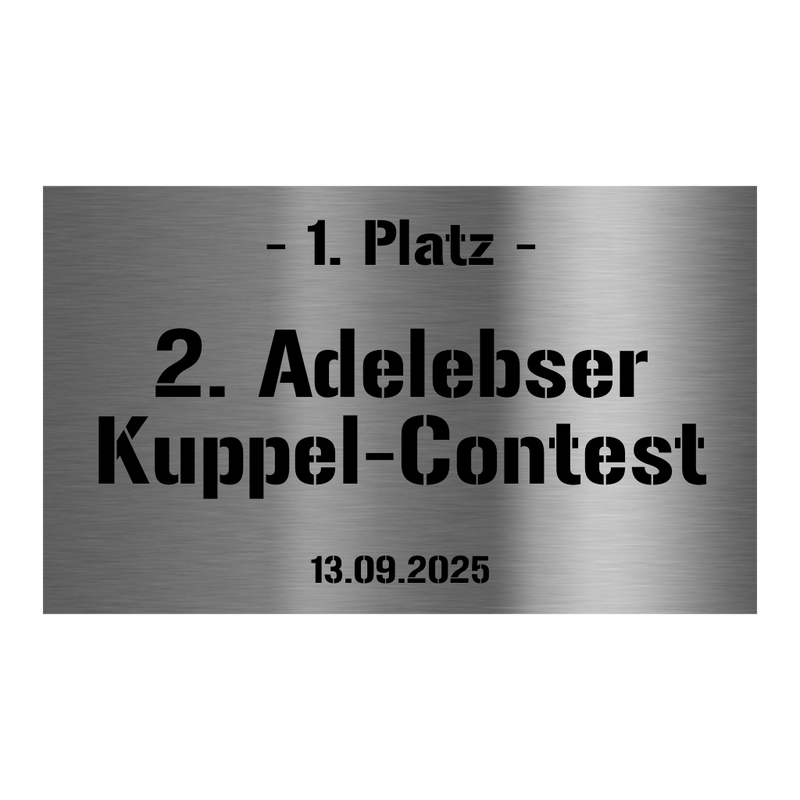 V2A Edelstahlschild in verschiedenen Größen, individuell personalisierbar.