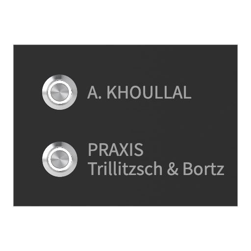 Frankfurt 14 x 10 cm Edelstahl (V2A) Türklingel - Zweifamilienhaus Klingel - mit Gravur - Anthrazit oder Weiß - LED - Aufputz / Unterputz