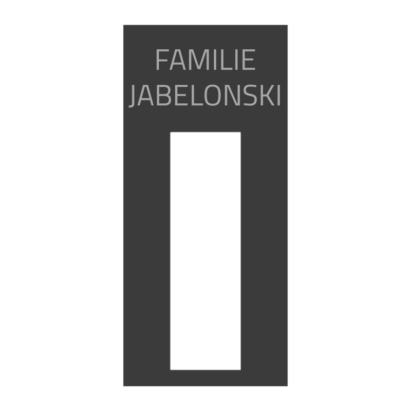 Dekorschild für "Eufy E340"aus V2A Edelstahl - 18 x 20 cm  oder 22 X 10 cm- Weiß / Anthrazit pulverbeschichtet oder Edelstahl gebürstet