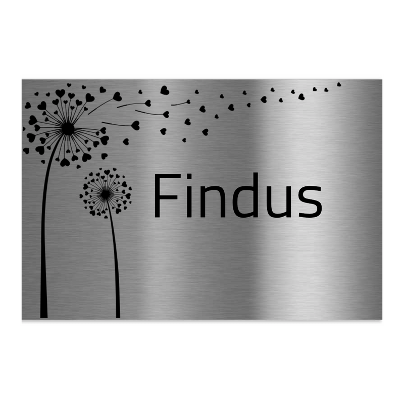 V2A Edelstahlschild in verschiedenen Größen, individuell personalisierbar.