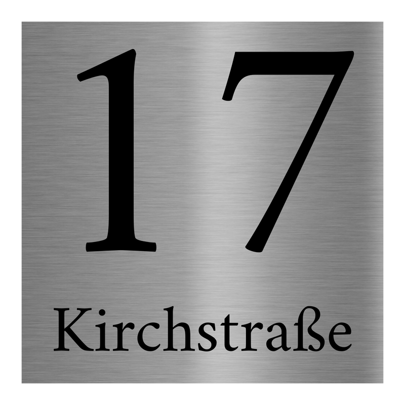 Edelstahl Hausnummernschild graviert 10×10 cm, 15×15 cm oder 20×20 cm