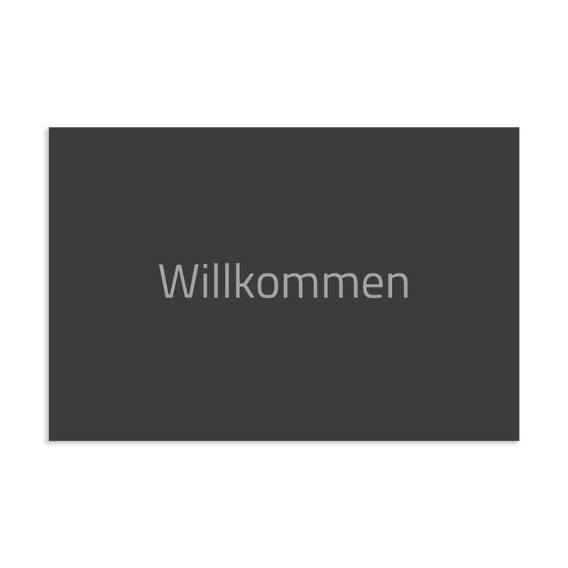 Farbige Edelstahlschilder in verschiedenen Größen. Individuell personalisierbar 40 Schriftarten über 200 Motive.