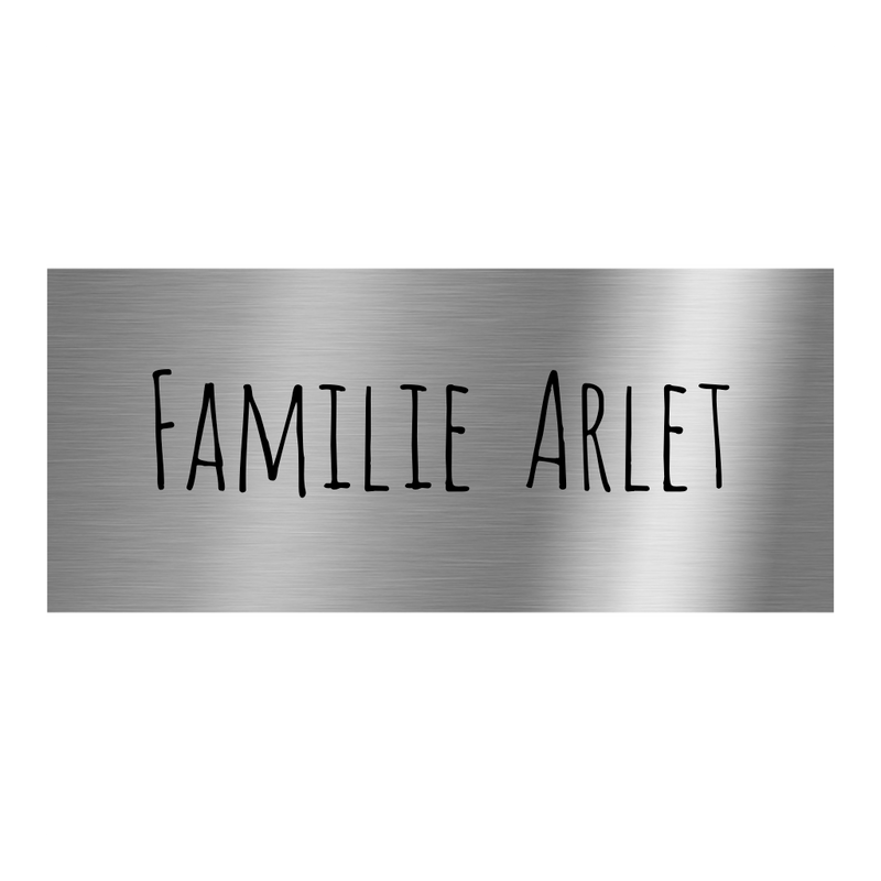 V2A Edelstahlschild in verschiedenen Größen, individuell personalisierbar.