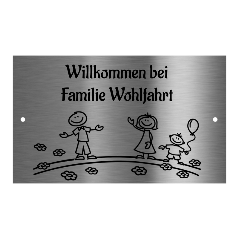 V2A Edelstahlschild in verschiedenen Größen, individuell personalisierbar.