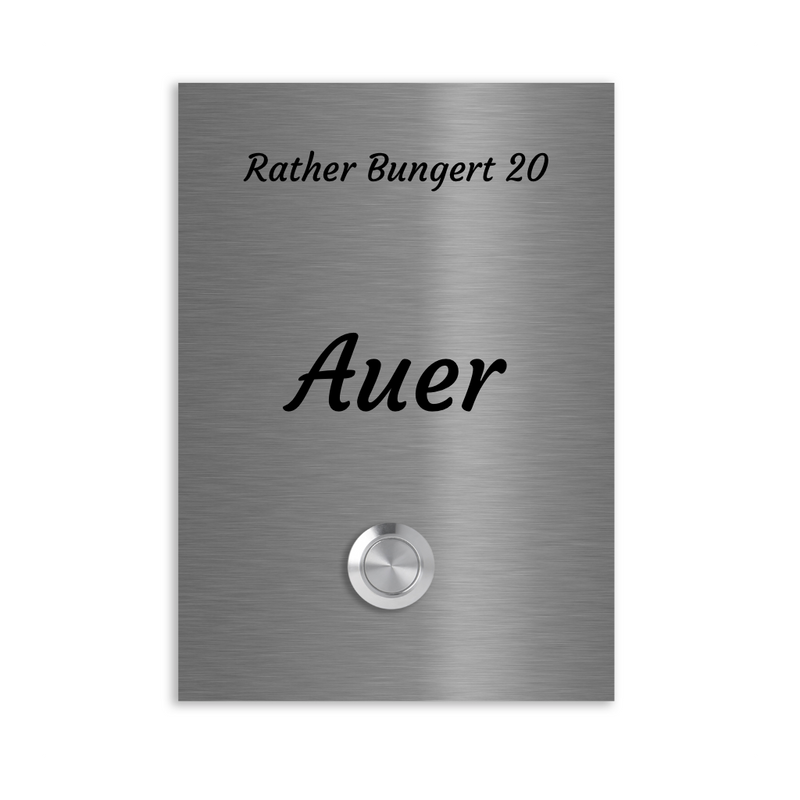 Trier 17 x 12 cm Edelstahl (V2A) Türklingel - mit Gravur - Edelstahl gebürstet oder RAL 7016 anthrazit - LED - Aufputz / Unterputz