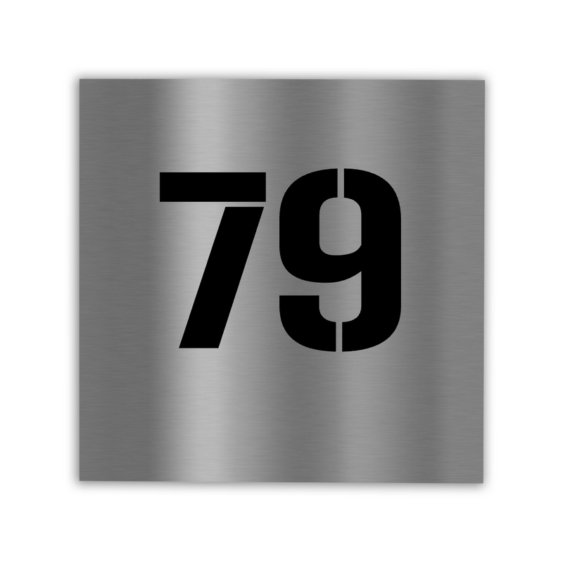 Edelstahl / Acryl Hausnummernschild 25×25 cm Hausnummer ausgelasert