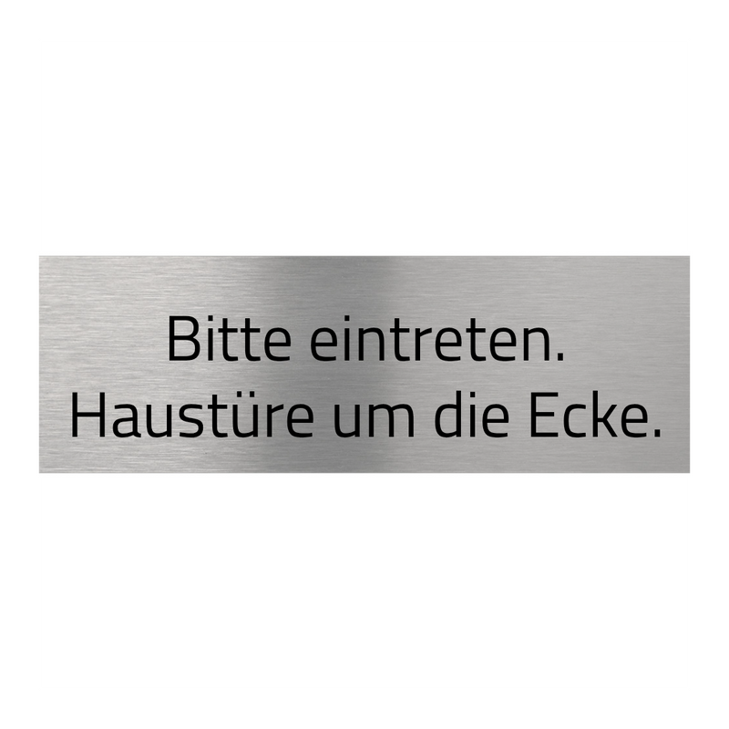V2A Edelstahlschild in verschiedenen Größen, individuell personalisierbar.
