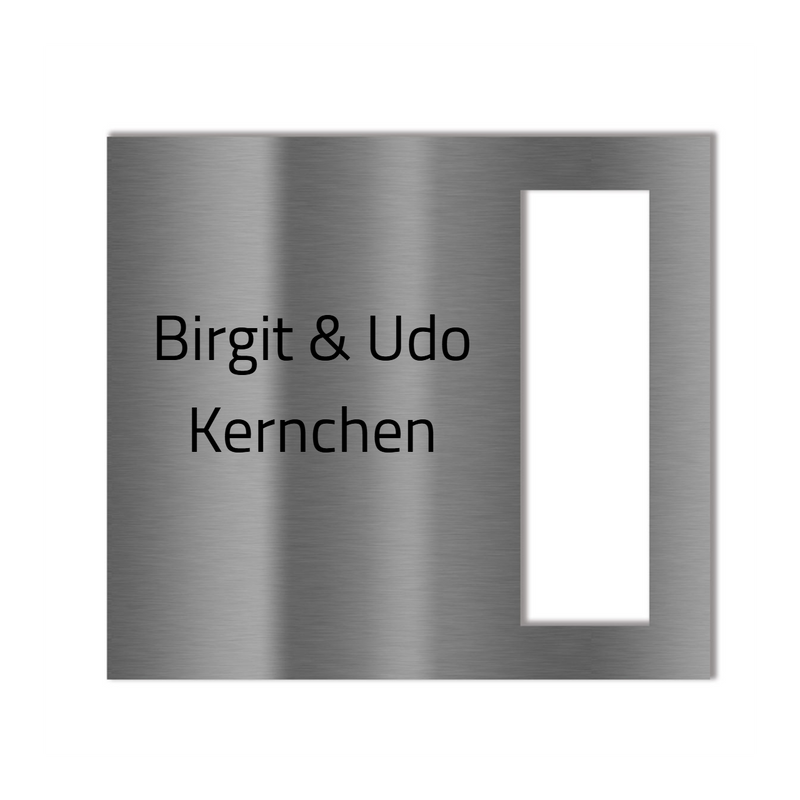 Dekorschild für "Eufy E340"aus V2A Edelstahl - 18 x 20 cm  oder 22 X 10 cm- Weiß / Anthrazit pulverbeschichtet oder Edelstahl gebürstet