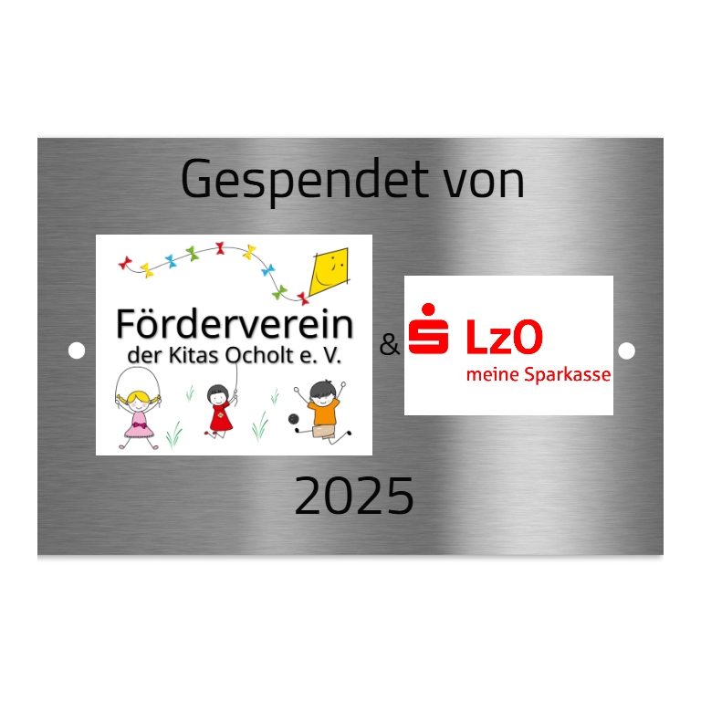 V2A Edelstahlschild in verschiedenen Größen, individuell personalisierbar.