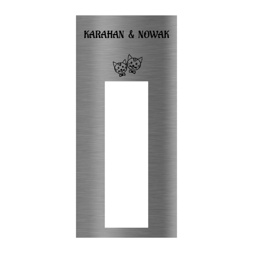 Dekorschild für "Eufy E340"aus V2A Edelstahl - 18 x 20 cm  oder 22 X 10 cm- Weiß / Anthrazit pulverbeschichtet oder Edelstahl gebürstet