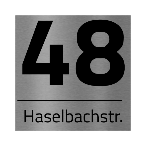 Edelstahl Hausnummernschild graviert 10×10 cm, 15×15 cm oder 20×20 cm