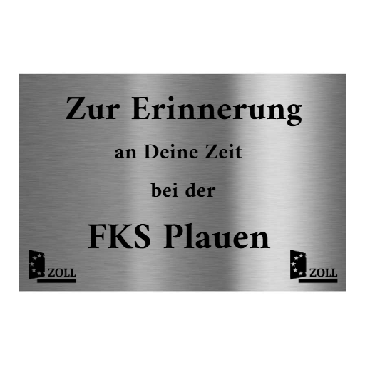 V2A Edelstahlschild in verschiedenen Größen, individuell personalisierbar.