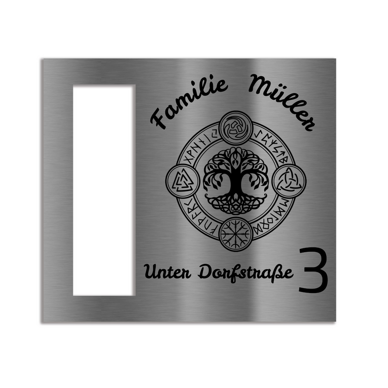Eufy E340 Dekorschild V2A Edelstahl - 18x20cm & 22x10cm - Laserravur & UV-Druck möglich