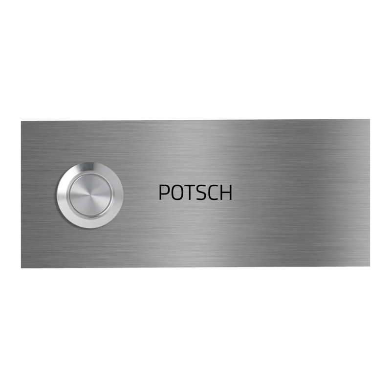 Mainz (12 x 5 cm, 15 x 7 cm,18 x 10 cm) Edelstahl (V2A) Türklingel - mit Gravur - Anthrazit / Weiß / Edelstahl - LED - Unterputztürklingel