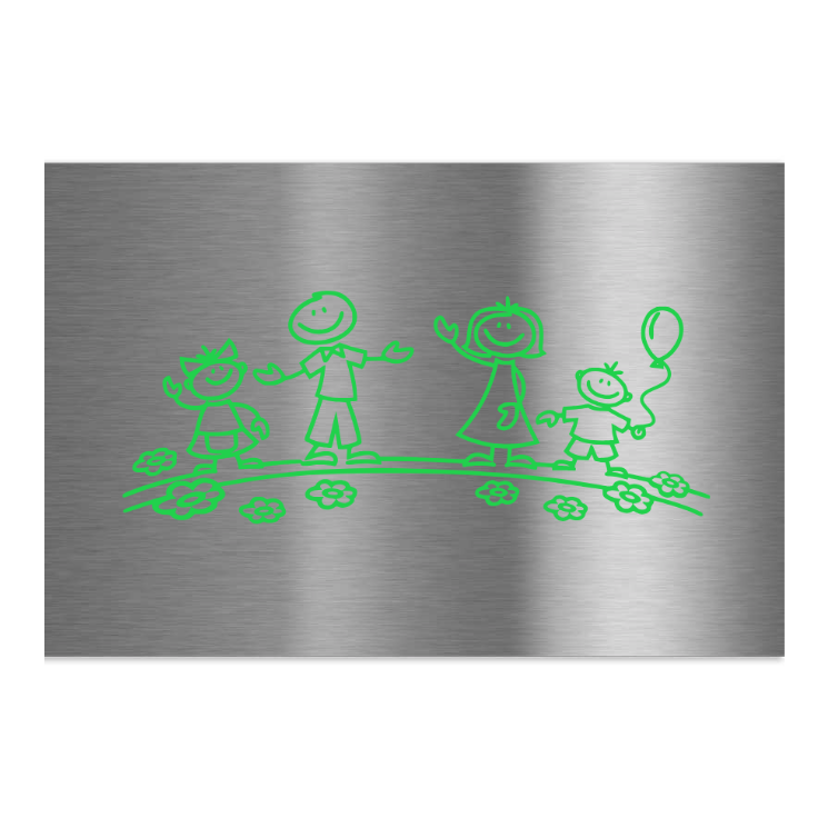 V2A Edelstahlschild in verschiedenen Größen, individuell personalisierbar.