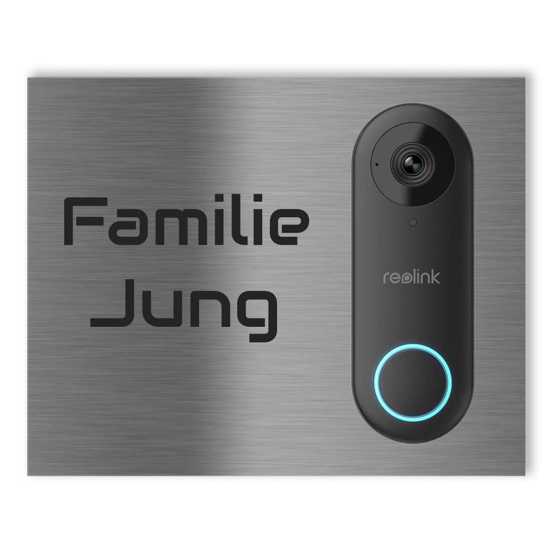 Reolink Türklingel Dekorschild V2A Edelstahl - 20x16cm / 10x23cm