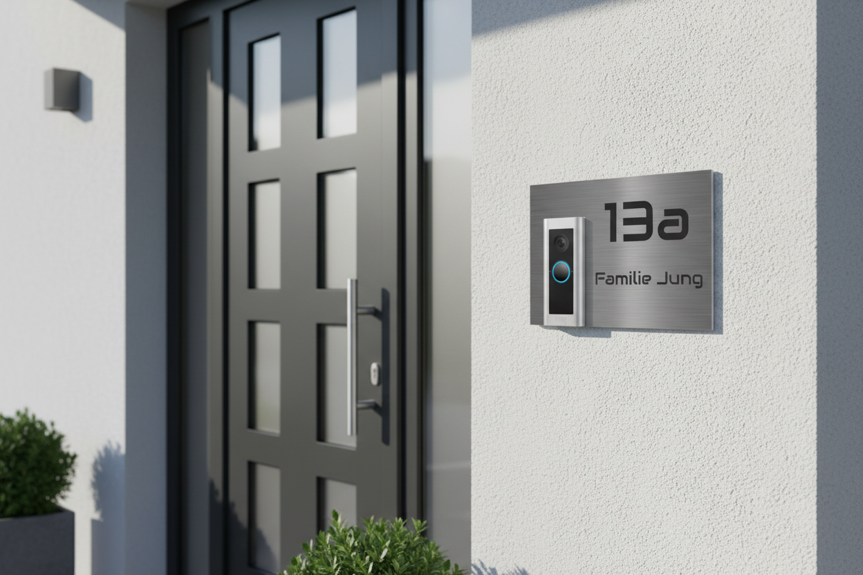 Doorbell at modern entrance