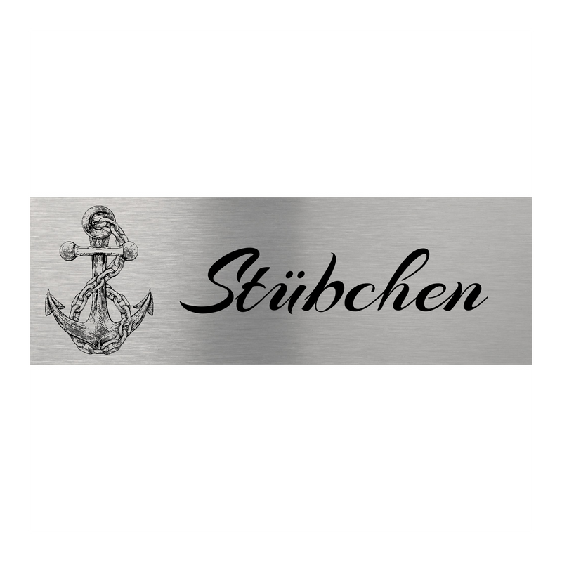 V2A Edelstahlschild in verschiedenen Größen, individuell personalisierbar.