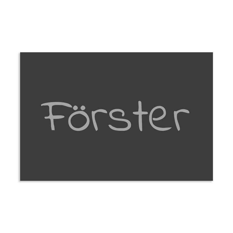 Farbige Edelstahlschilder in verschiedenen Größen. Individuell personalisierbar 40 Schriftarten über 200 Motive.