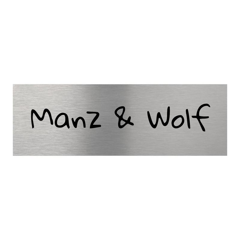 V2A Edelstahlschild in verschiedenen Größen, individuell personalisierbar.