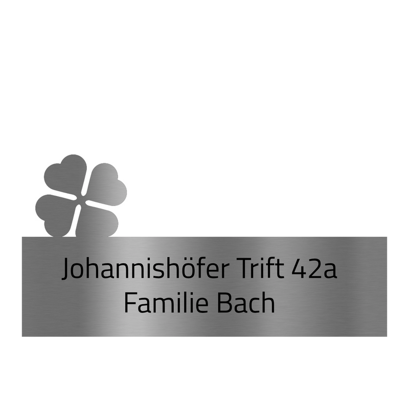 Edelstahlschild Kleeblatt