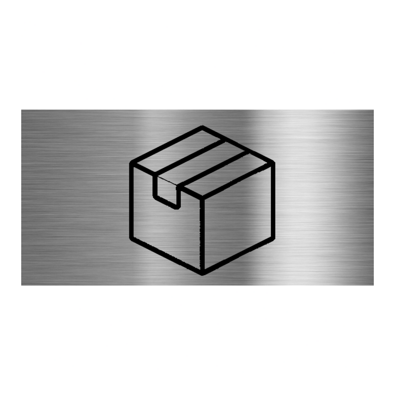 V2A Edelstahlschild in verschiedenen Größen, individuell personalisierbar.