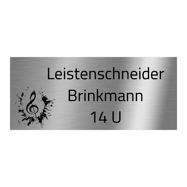 V2A Edelstahlschild in verschiedenen Größen, individuell personalisierbar.