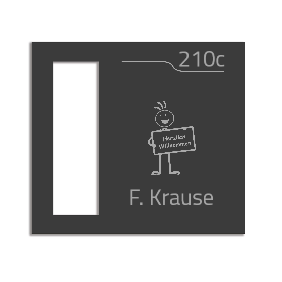 Dekorschild für "Eufy E340"aus V2A Edelstahl - 18 x 20 cm  oder 22 X 10 cm- Weiß / Anthrazit pulverbeschichtet oder Edelstahl gebürstet