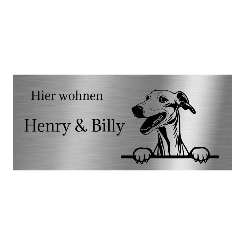 V2A Edelstahlschild in verschiedenen Größen, individuell personalisierbar.