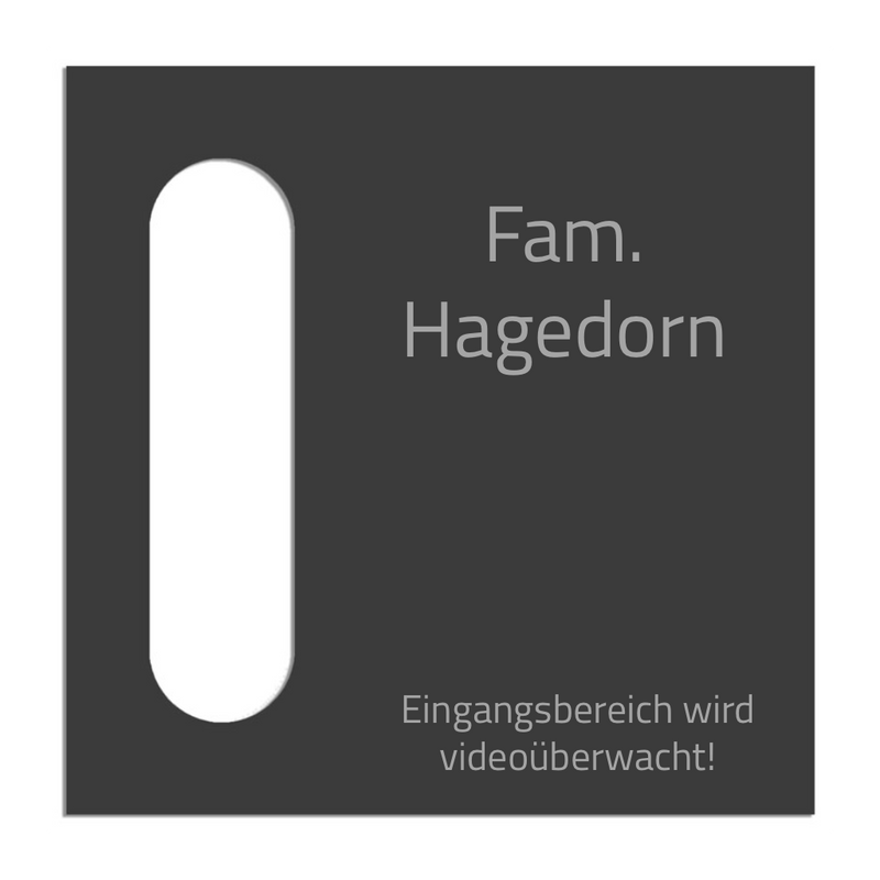 V2A Edelstahl Dekorschild Reolink Video Doorbell - 20x20cm / 25x10cm