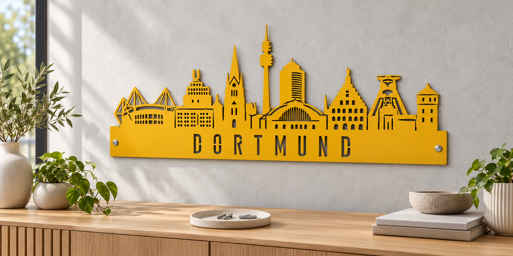Dortmund Skyline Honiggelb mit Schrauben