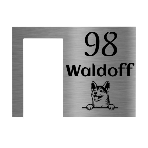 V2A Edelstahl Türschild für Ring Videotürklingel - 200x145mm - Lasergravur oder UV-Druck - Weiß/Anthrazit/Gebürstet