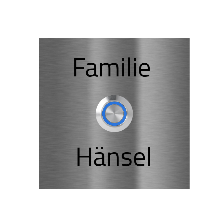 V2A Edelstahl Türklingel Bochum 8x8cm LED - Lasergravur UV-Druck - Anthrazit Weiß