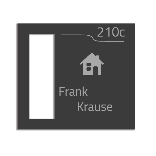 Dekorschild für "Eufy E340"aus V2A Edelstahl - 18 x 20 cm  oder 22 X 10 cm- Weiß / Anthrazit pulverbeschichtet oder Edelstahl gebürstet