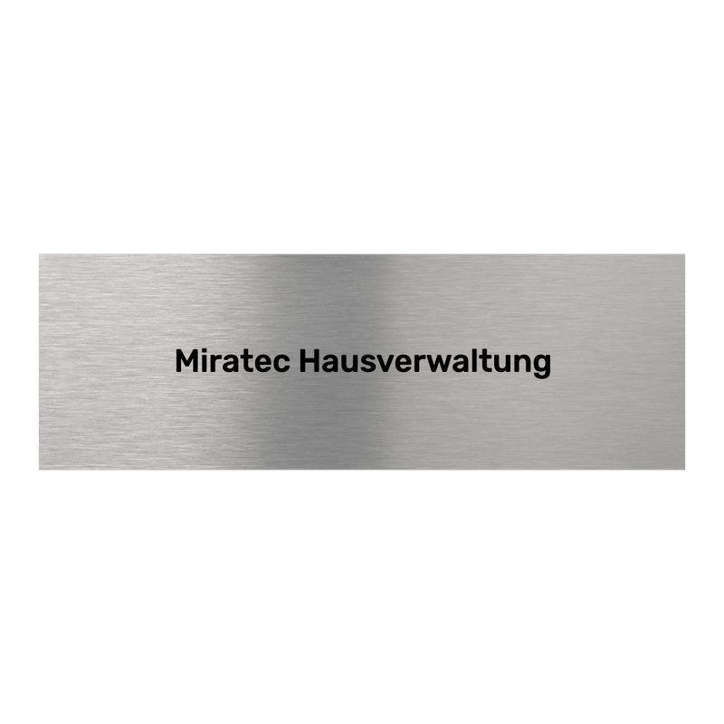 V2A Edelstahlschild in verschiedenen Größen, individuell personalisierbar.