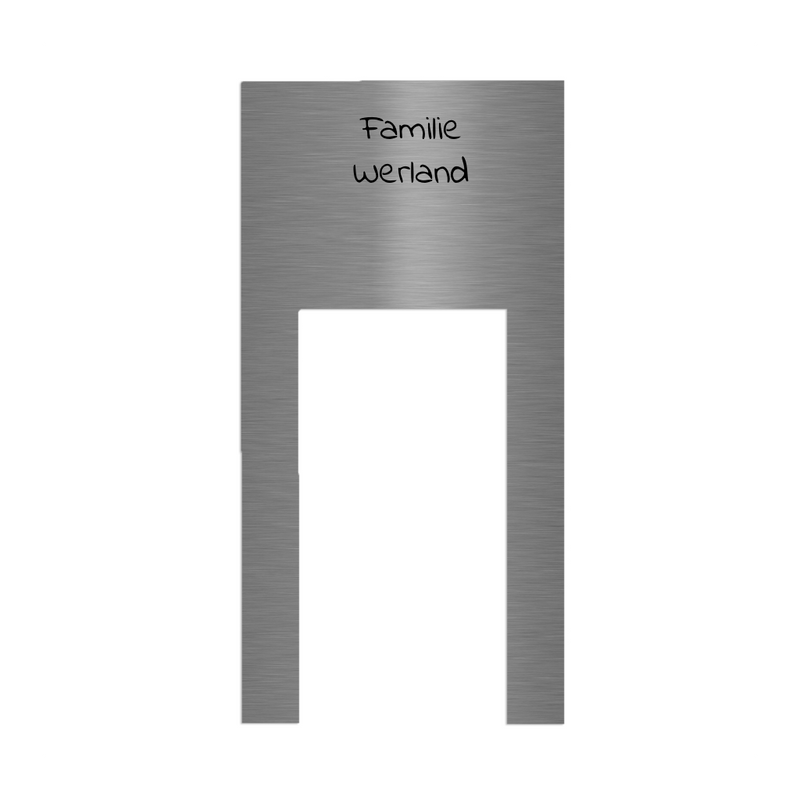 V2A Edelstahl Türschild für Ring Videotürklingel - 200x145mm - Lasergravur oder UV-Druck - Weiß/Anthrazit/Gebürstet