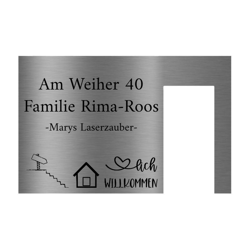 Dekorschild für "Ring Doorbell Wired" aus V2A Edelstahl - 200 x 130 mm oder 100 x 200 mm  - Weiß / Anthrazit pulverbeschichtet oder Edelstahl gebürstet
