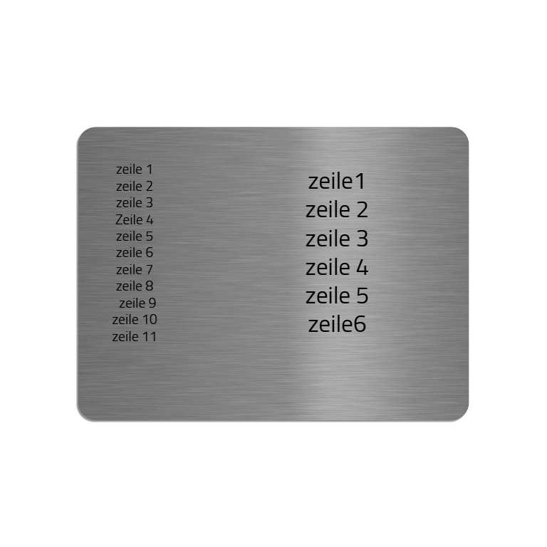 Gedenktafel V2aEdelstahl 20x15 cm oder 30x20 cm viele Sprüche als Vorlage