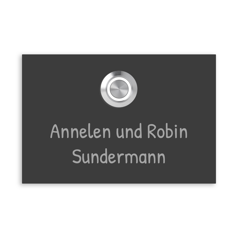 V2A Edelstahl Türklingel London 12x8cm - Gravur oder UV-Druck - LED - Konfigurator mit Live-Vorschau
