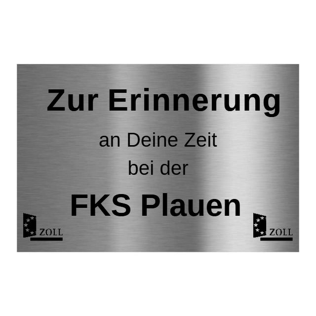 V2A Edelstahlschild in verschiedenen Größen, individuell personalisierbar.