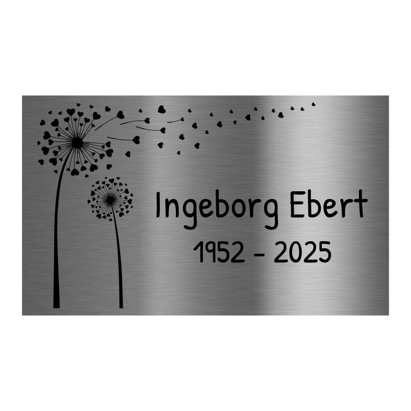 V2A Edelstahlschild in verschiedenen Größen, individuell personalisierbar.