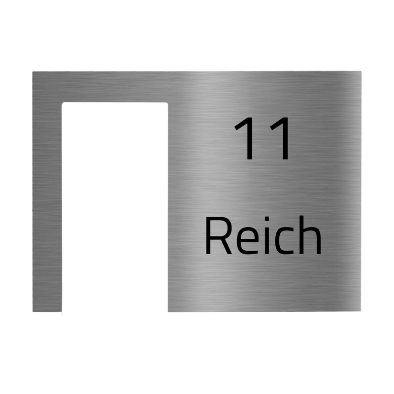 Dekorschild für "Ring Akku-Videotürklingel, Akku-Videotürklingel Plus und Akku-Videotürklingel Pro" aus V2A Edelstahl - 200 x 145 mm oder bei Gravur oben 100 X 200 mm- Weiß / Anthrazit pulverbeschichtet oder Edelstahl gebürstet