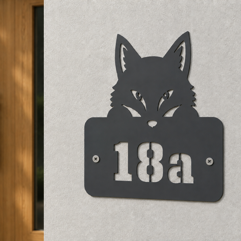 Fuchs – personalisierbares Hausnummern- & Türschild aus V2A Edelstahl