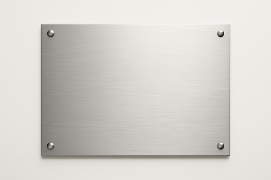 V2A Edelstahl Firmenschild blank für Zakeke
