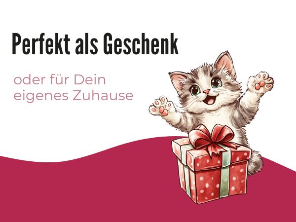 Verspieltes Katzenschild als liebevolle Geschenkidee für Katzenfreunde oder das eigene Zuhause
