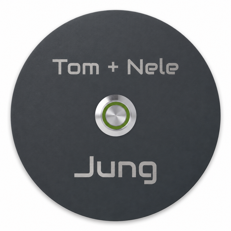 Runde Türklingel Miami Ø 8/10 cm – V2A, Gravur & UV-Druck