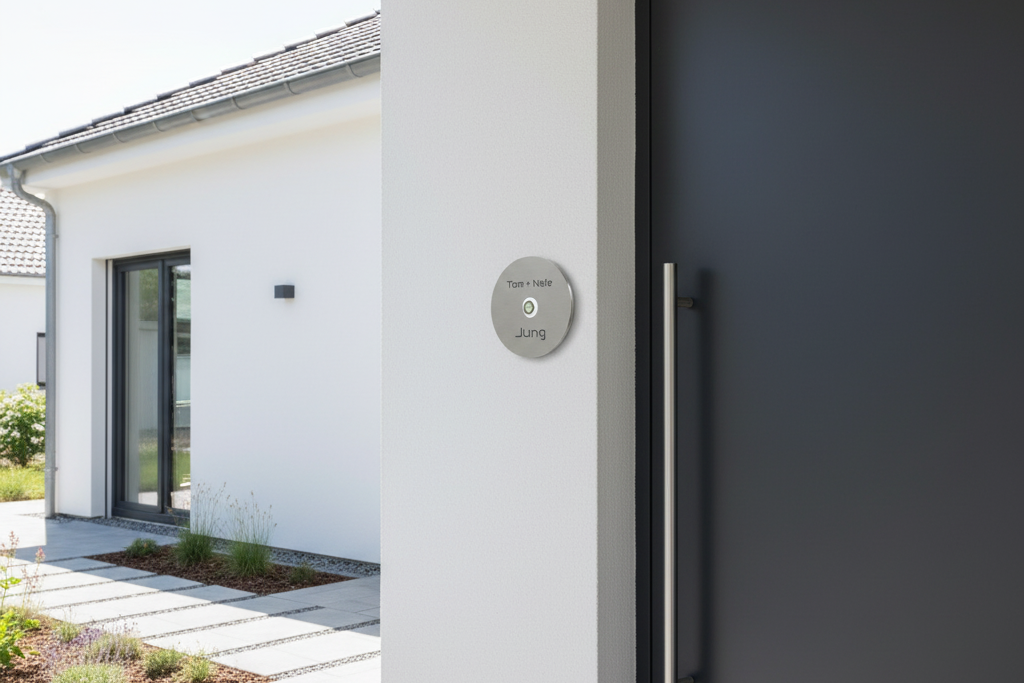 Modernes Einfamilienhaus mit Edelstahl Türklingel Miami