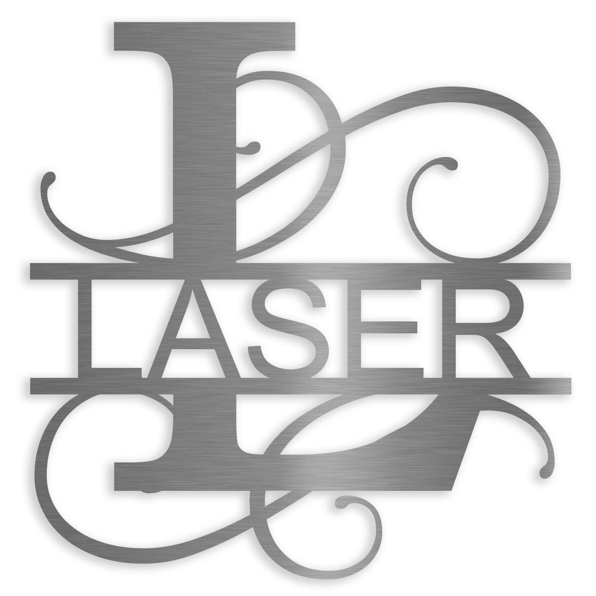 monogramm-edelstahl-schild geschliffen personalisierbar Buchstabe L